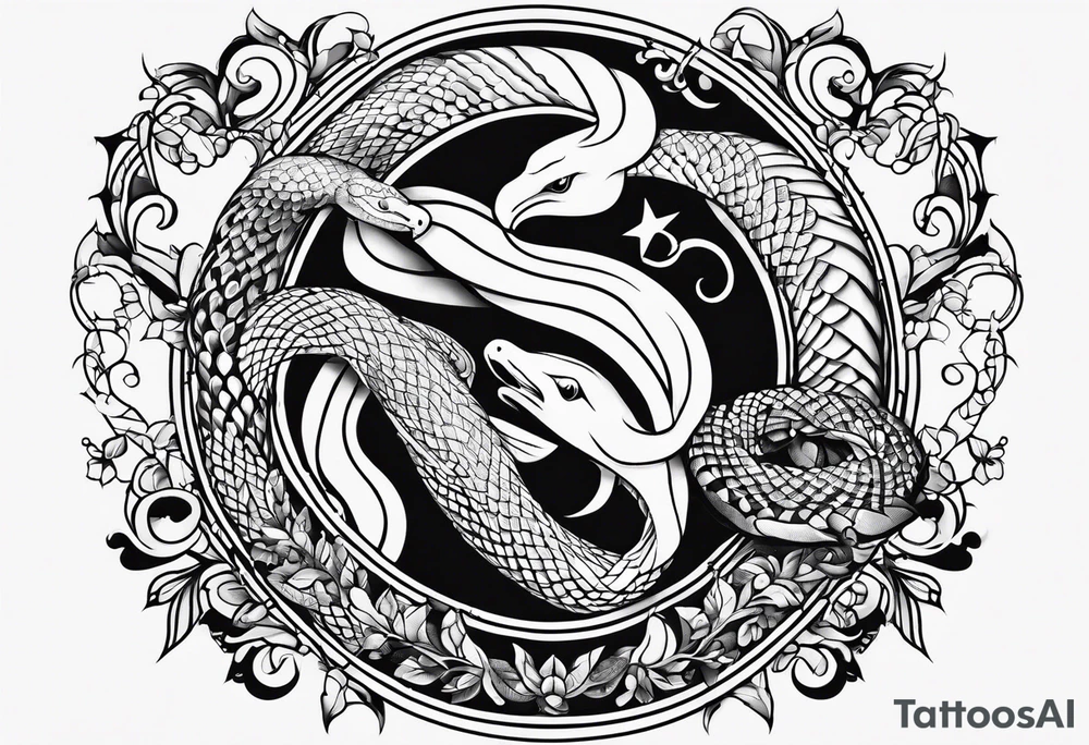 Snakes and doves simple arm tattoo tattoo idea