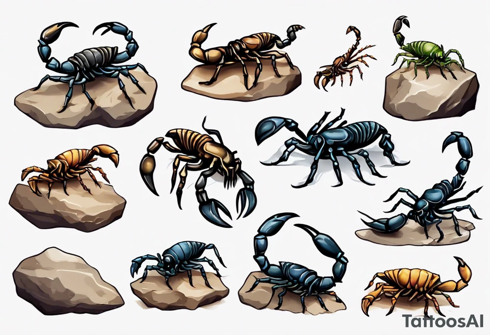 tiny scorpion on a rock tattoo idea