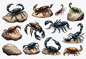 tiny scorpion on a rock tattoo idea