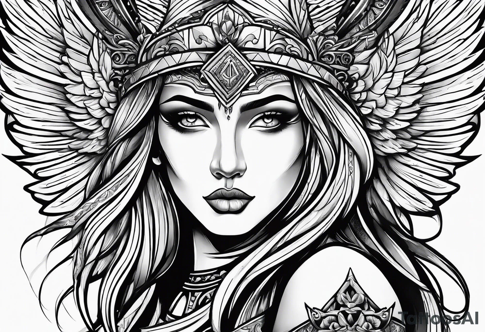 warrior figure, angel tattoo idea