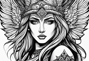 warrior figure, angel tattoo idea