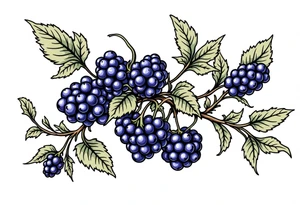American traditional style Blackberry vine in a line tattoo idea