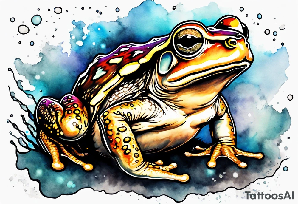 A toad in a thunderstorm tattoo idea