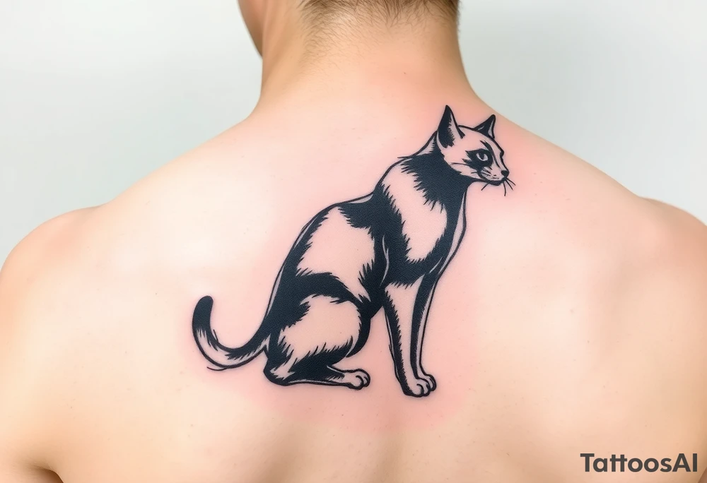 black cat tattoo idea