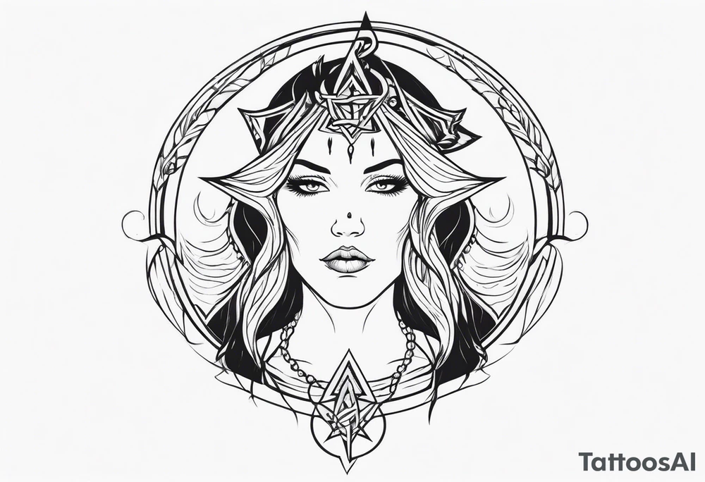  Spiritual witch tattoo tattoo idea | TattoosAI