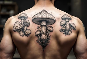 Psychedelic mushrooms tattoo idea