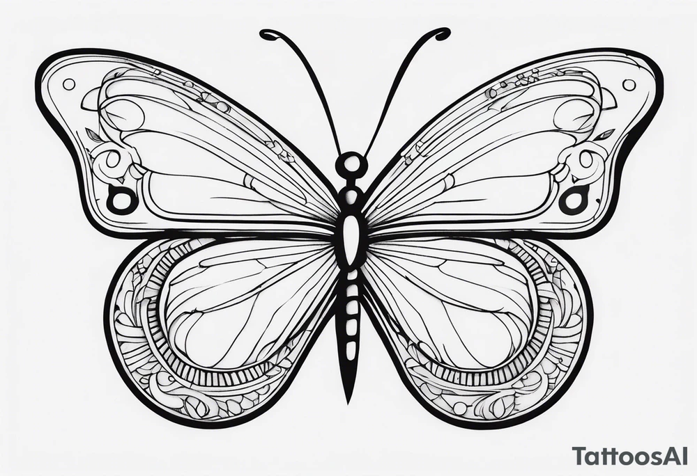Create a Fine Line tattoo made out of three letter M’s and very pretty maybe a butterfly tattoo idea