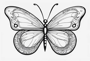 Create a Fine Line tattoo made out of three letter M’s and very pretty maybe a butterfly tattoo idea