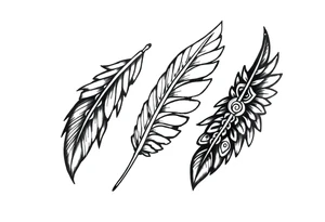 spiritual feathers ornamental indian shaman rune tattoo idea