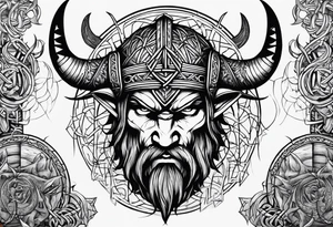 Make a viking shest tattoo dat cover the howl chest use the triple horns symbol and the web of wyrd symbol tattoo idea