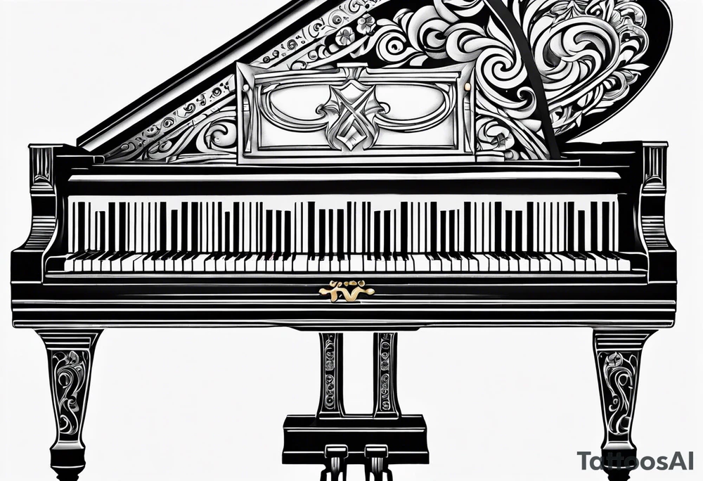 key of a piano tattoo idea