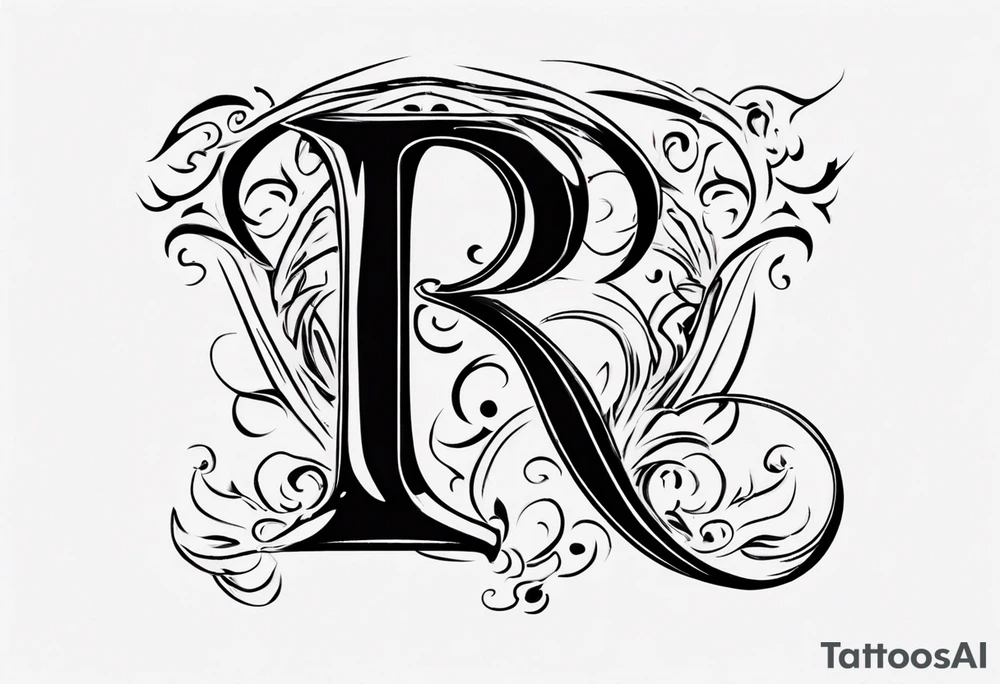 Letter R with date 09.01.23 tattoo idea