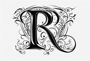Letter R with date 09.01.23 tattoo idea