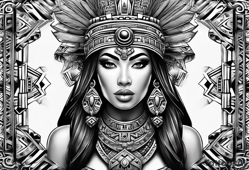 Aztec princess, ollin symbol tattoo idea