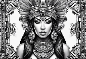 Aztec princess, ollin symbol tattoo idea