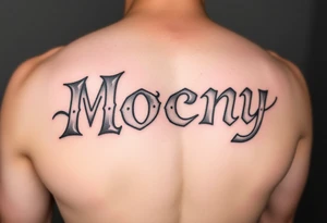 mocny text tattoo idea