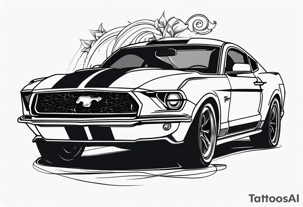 Ford Mustang wedding chapel tattoo idea