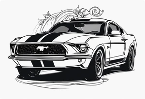 Ford Mustang wedding chapel tattoo idea