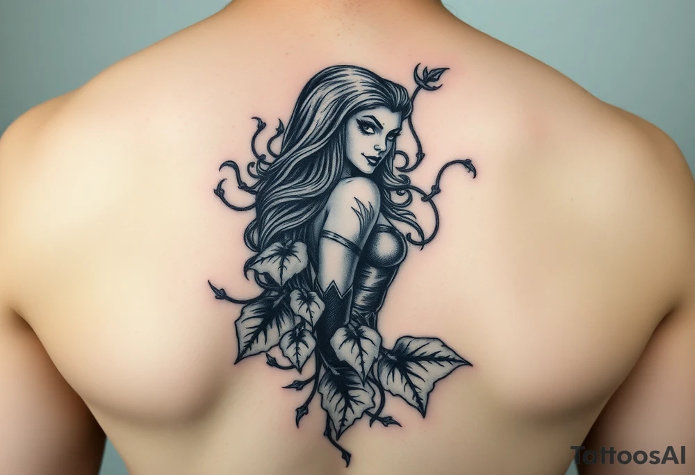 Poison ivy from batman sketch style tattoo idea