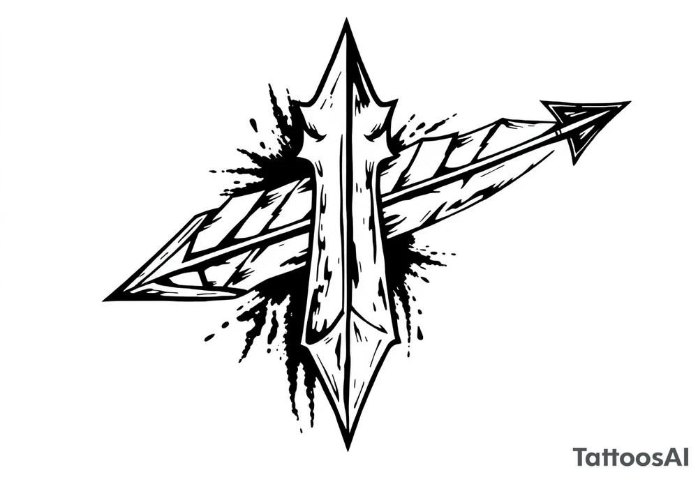 an arrow that look down tattoo idea