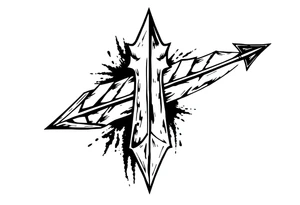 an arrow that look down tattoo idea