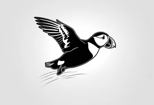 a flying puffin
 - forarm Tattoo tattoo idea