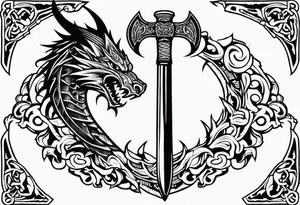 Valhalla  warrior   Sword axe
 Dragon tattoo idea
