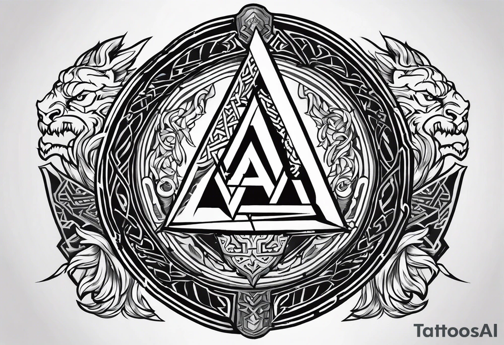 Valhalla sword shield axe Valknut dragon lion tattoo idea Valhalla sword shield axe Valknut dragon lion tattoo idea