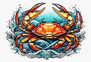 Crab and fish tattoo idea