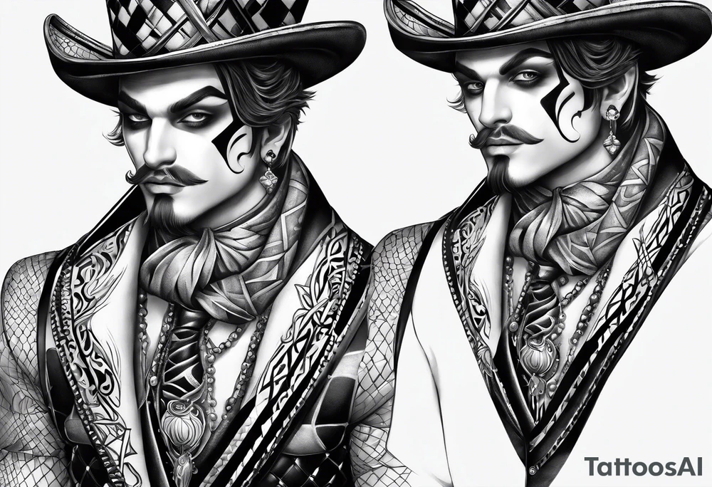 a classic harlequin male engraving simple tattoo idea a classic harlequin male engraving simple tattoo idea