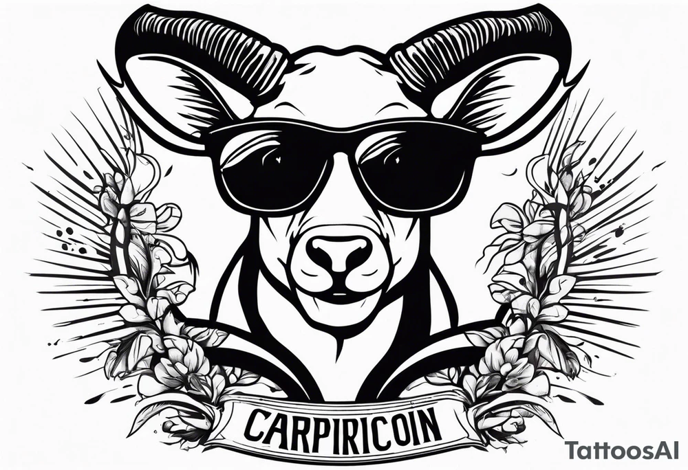 capricorn with sunglasses and a shotgun tattoo idea