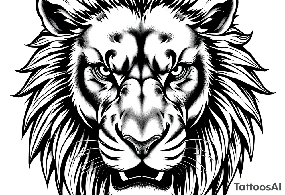 an image of a fierce lion from jamaica close up tattoo idea