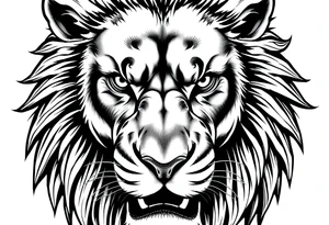 an image of a fierce lion from jamaica close up tattoo idea