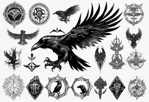 skyrim style raven tattoo idea