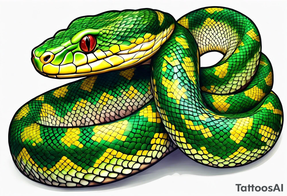 green tree python tattoo idea