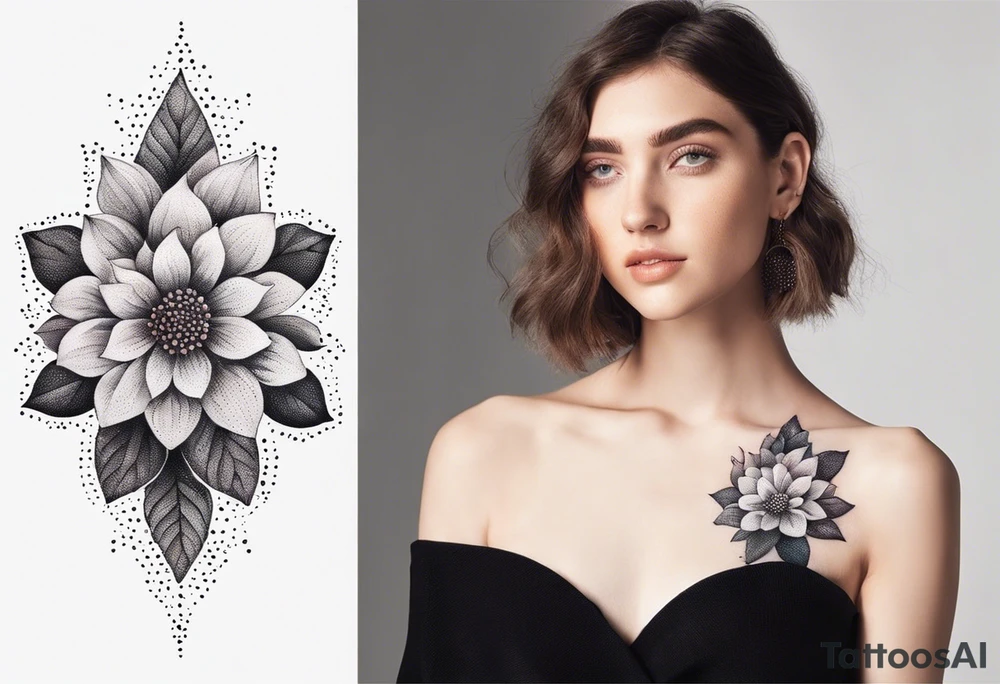 Collarbone tattoo of bright colorful flowers tattoo idea