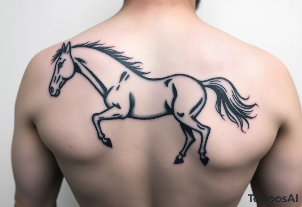 horse silhouette tattoo idea
