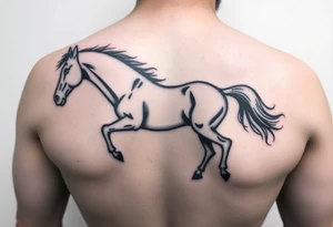 horse silhouette tattoo idea