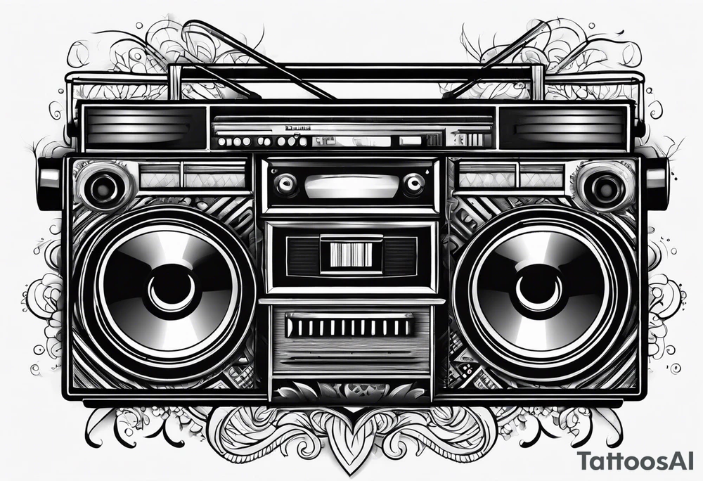 Boombox simple tattoo idea