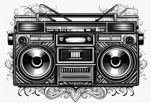 Boombox simple tattoo idea