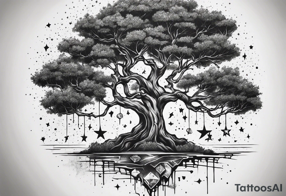 Poison tree with stars tattoo idea