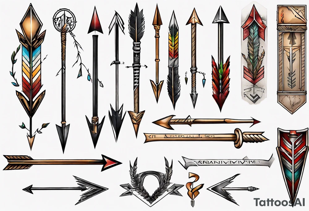 arrow and roman numerals tattoo idea