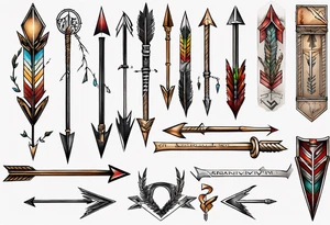 arrow and roman numerals tattoo idea