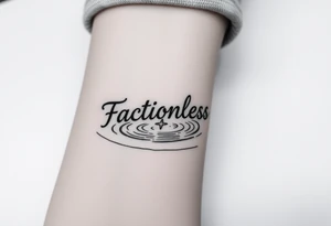 A water ripple effect with the word "Factionless" subtly appearing, representing those who reject societal divisions tattoo idea