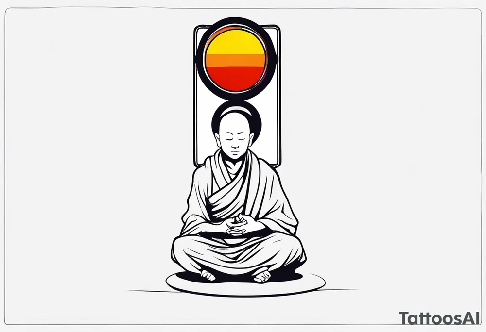 Zen Monk and a Traffic-light tattoo idea