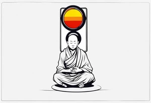 Zen Monk and a Traffic-light tattoo idea