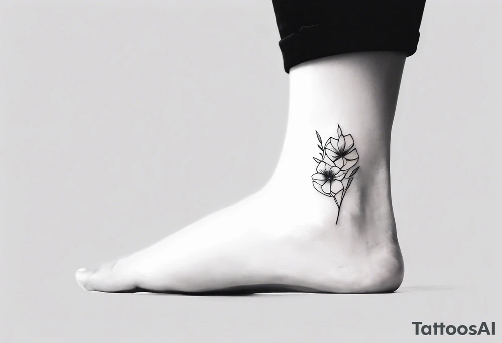 feminine unique minimalist tattoo on ankle symbolizing love tattoo idea