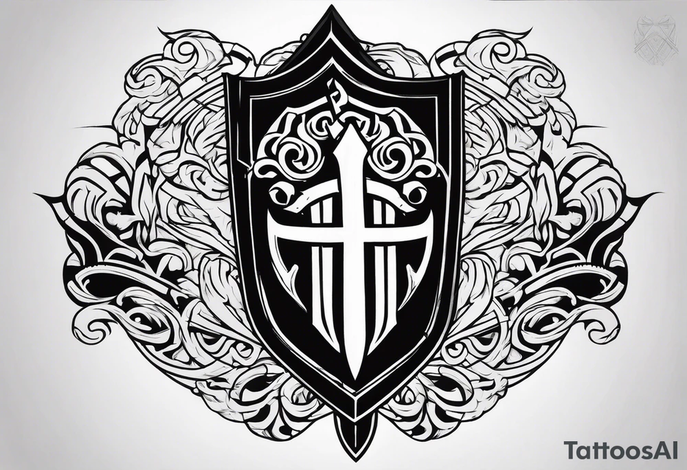 Valhalla shield sword tattoo idea
