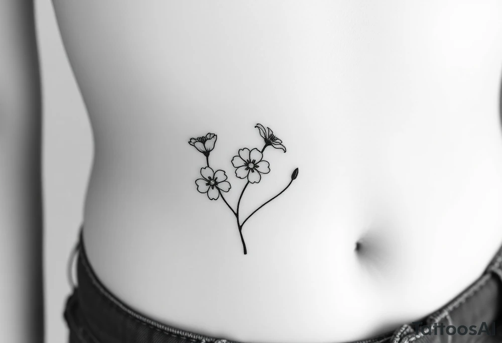 both january birth flowers that are dainty and fine line and small tattoo idea