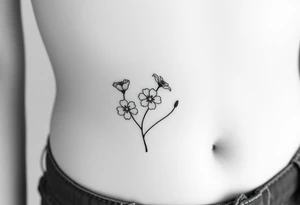 both january birth flowers that are dainty and fine line and small tattoo idea